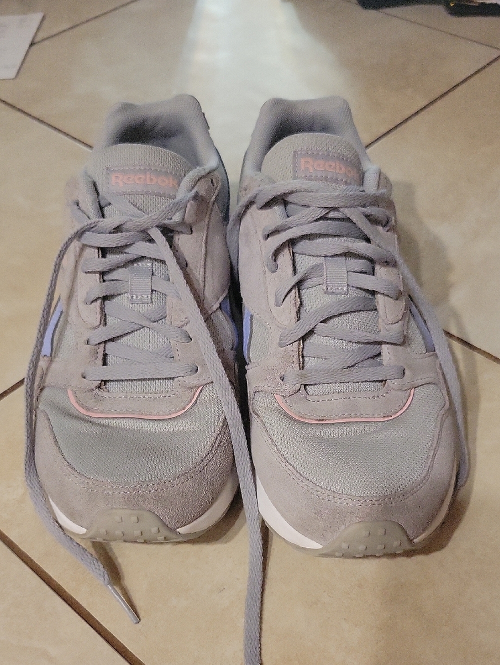 Reebok GL1000 Gray Lavender Running Shoe Sneaker Womens 8